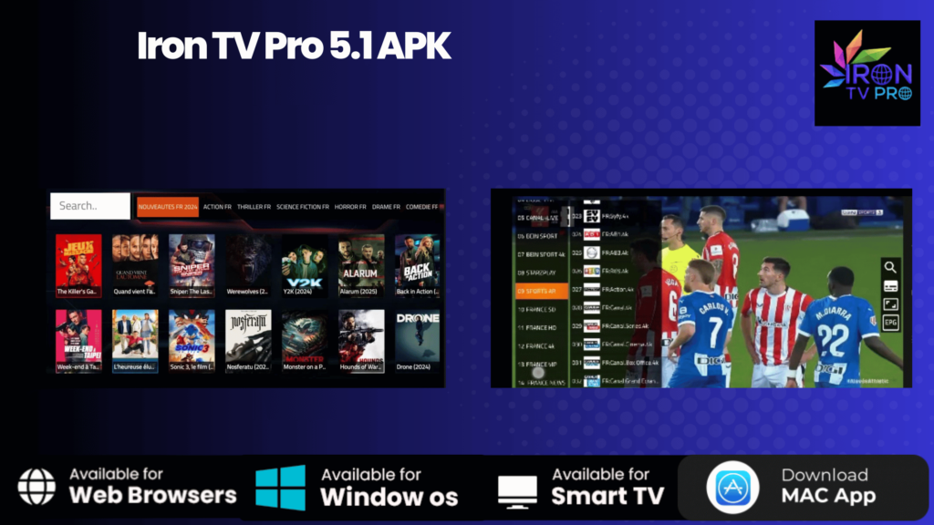 Iron TV Pro 5.1 APK – Installation, Configuration et Guide IPTV 4 Iron TV Pro 5.1 APK